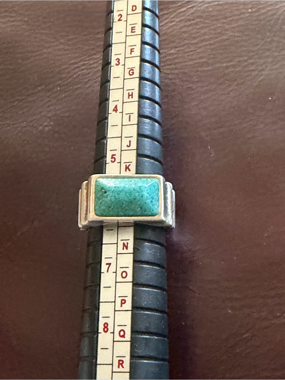 Vintage Sterling Silver Rectangular Turquoise Statement Ring Coleman cco #437